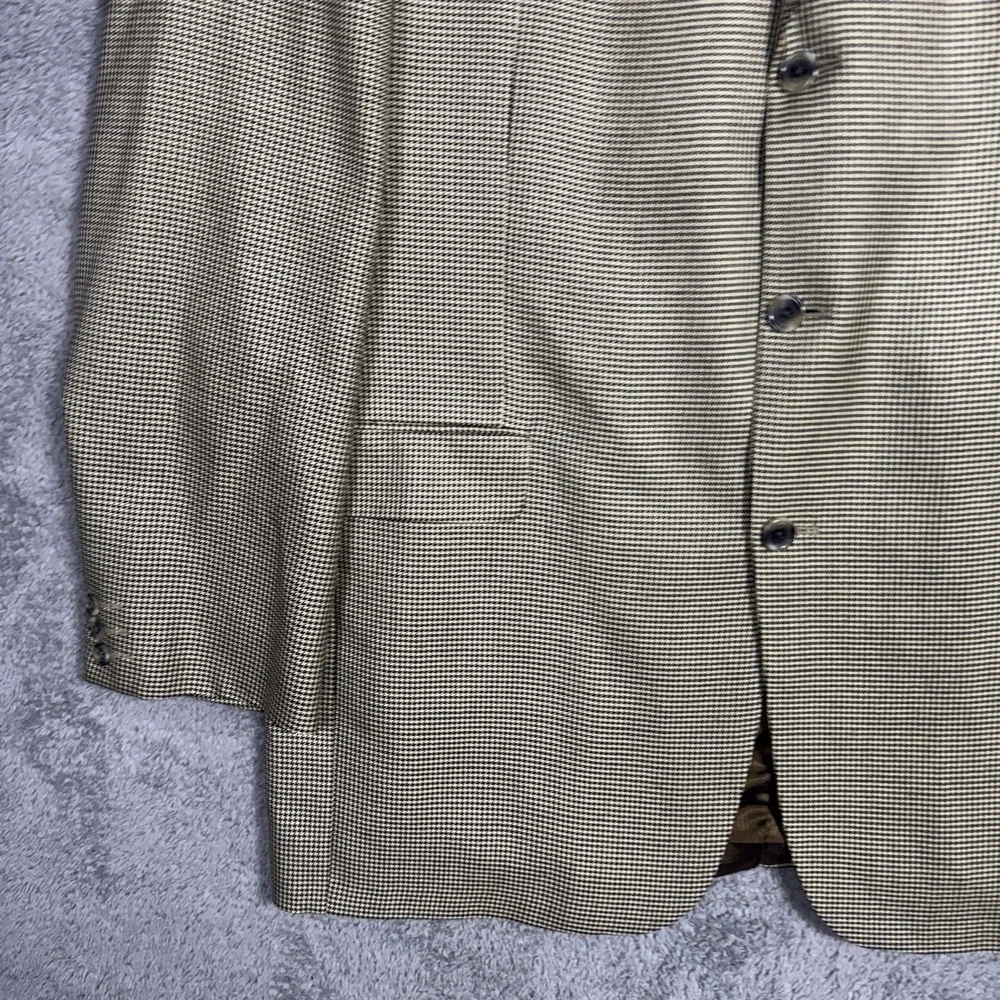 Jack Victor Blazer Men 46XL Wool Silk Cashmere Lanzawood Houndstooth Blazer